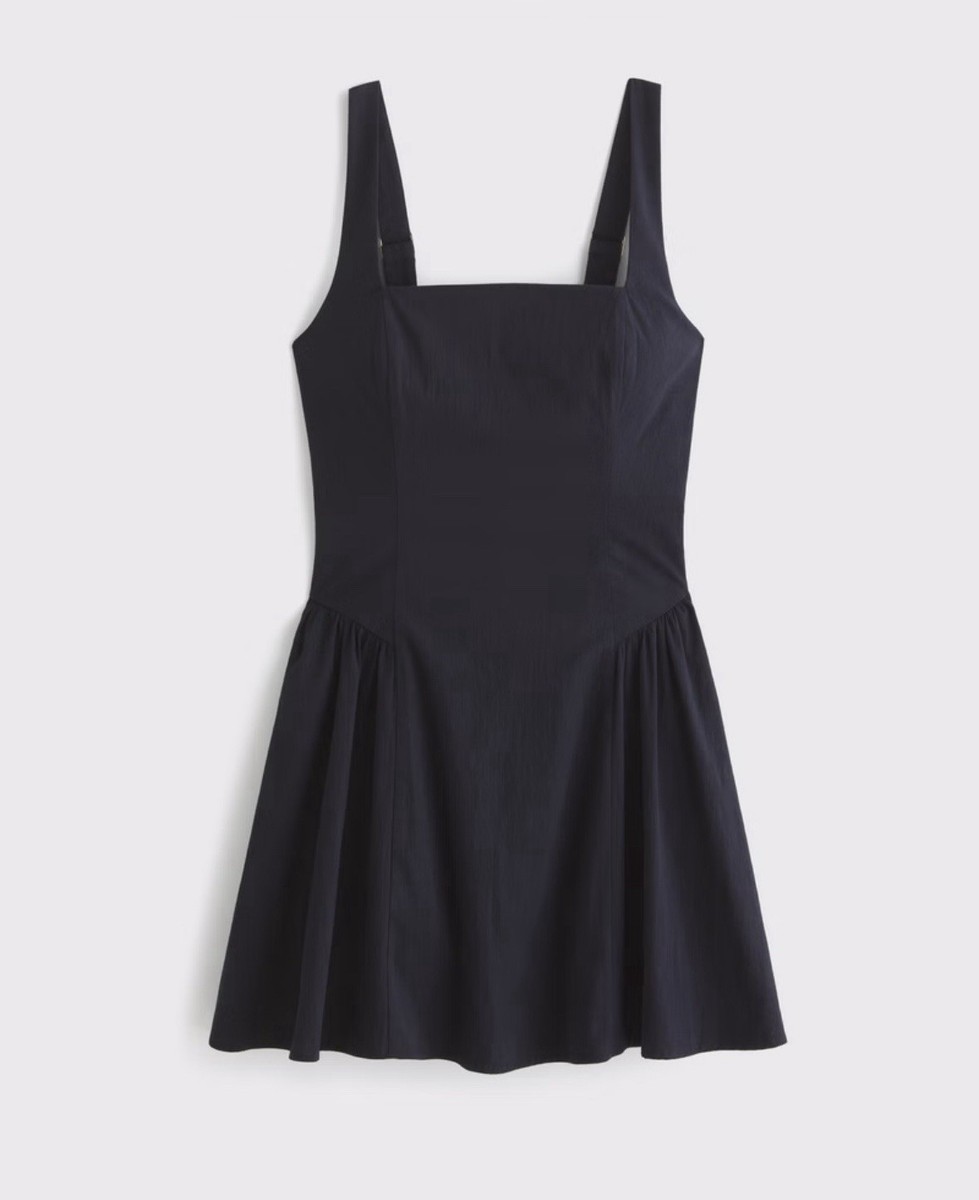 Abercrombie & Fitch A&F Mila Mini Dress Womens Small Black Bubble hem  StretchNWT