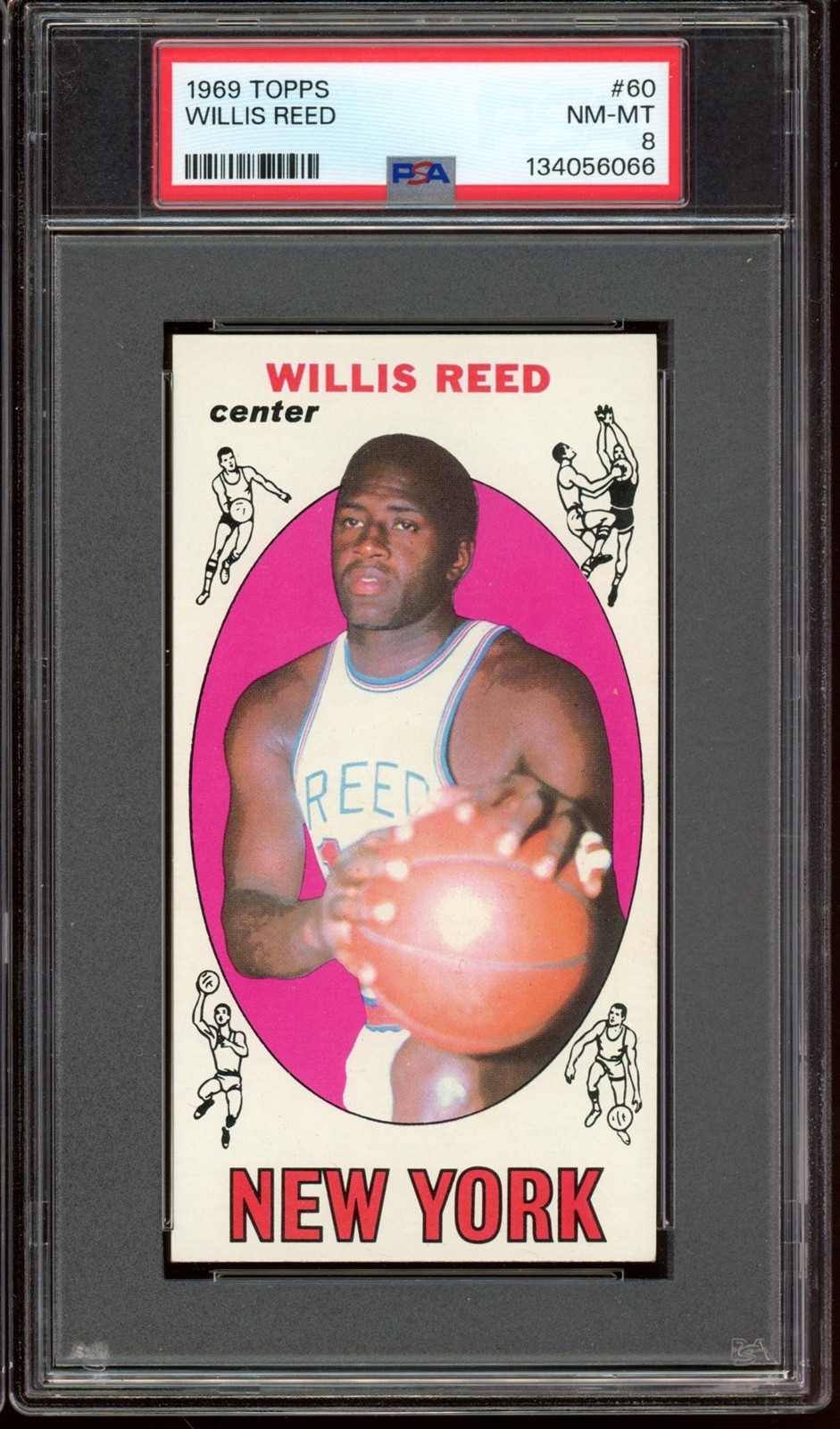 1969 Topps Basketball #60 Willis Reed PSA 8