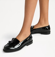 Russell & Bromley Chester Tassel Loafer Black Patent 38.5 UK 5.5 £250