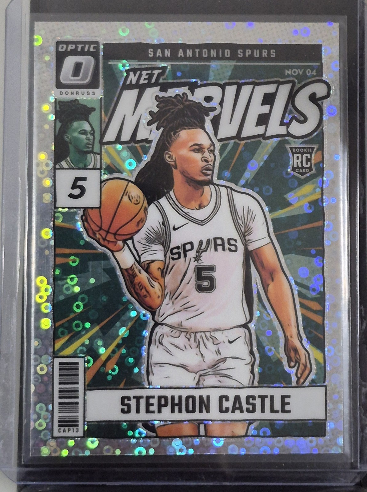 2024-25 Donruss Optic Fast Break Stephon Castle #12 Silver Disco Net Marvels RC