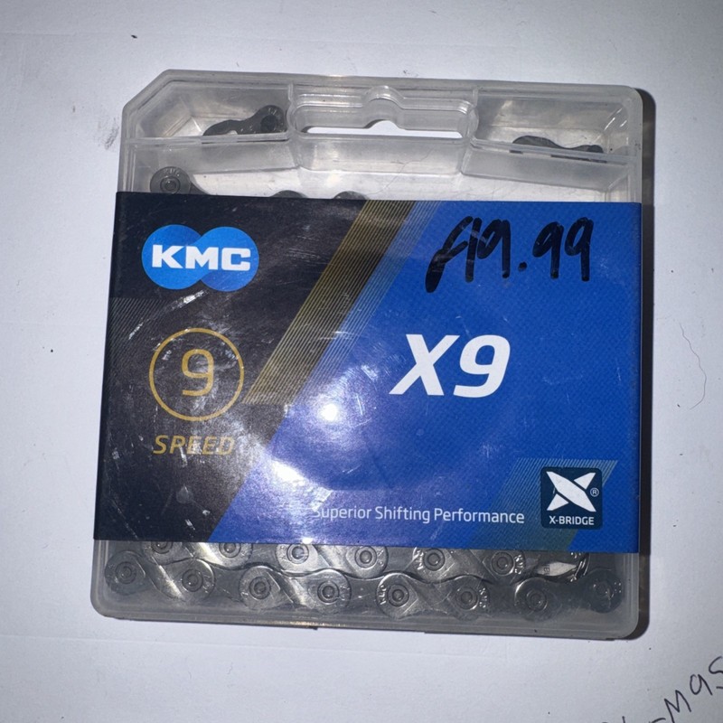 KMC 9-Speed Chain X9 Silver 114 Links And Quick Link Included