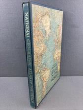 1963 National Geographic Atlas Of The World 19x13 Large Maps Slipcover Hardcover