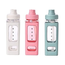 Water Bottle with Straw 700ml Heat Resistant Transparent Reusable Large Water