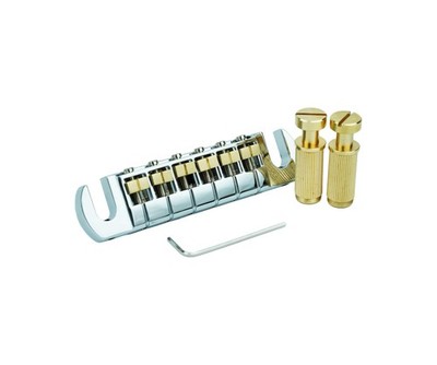 Guyker Guitar Wraparound Bridge Adjustable Stoptail with Brass Saddles & Stud...
