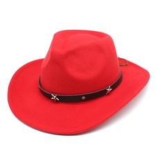 Western Cowboy Cowgirl Hat Felt Wide Brim Star Band Unisex Rodeo