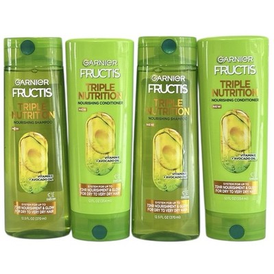2 Garnier Fructis Triple Nutrition Shampoo Conditioner Sets Dry Damaged Hair