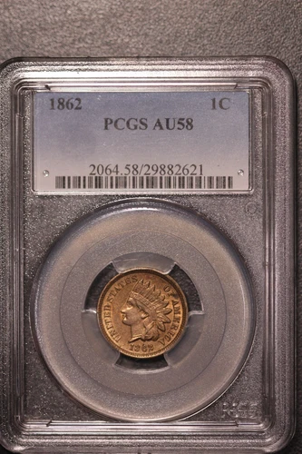 1862 INDIAN HEAD CENT | PCGS AU 58 | FRESH FROM BOSTON | LOT J-17
