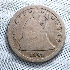 1891 S Seated Liberty Silver Quarter 25C