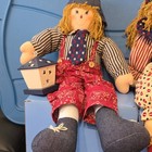 Heartwarming Country Sitters Boy & Girl Rag Cloth Dolls w/ Lanterns — photo 2
