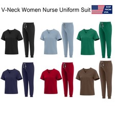 Women's Scrubs Healthcare Top V-Neck Moisture-Wicking Stretch Scrub Shirts