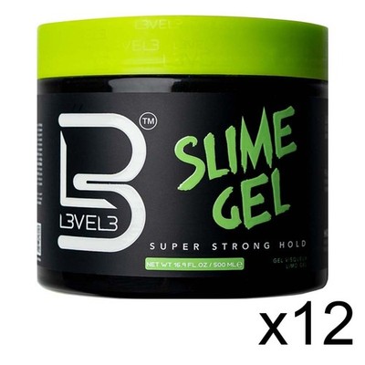 BARBER BEAUTY L3VEL3 LEVEL 3 HAIR SHINE STYLING SLIME SUPER STRONG GEL 12 PACK