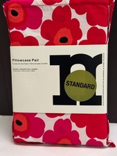Marimekko UNIKKO Red Floral Standard Cotton P...