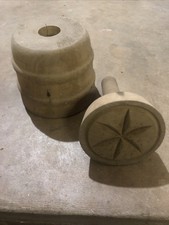 Antique Wooden Butter Pat Mold Hay Stack Wood Cup Haystack Primitive Dairy 6"