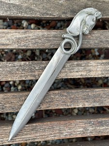 Vintage Style Horse Letter Opener Equestrian Desk Office 6-1/4" L Silver Tone