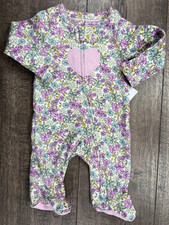 New Baby Girl Clothes Child Mine Carter's Preemie Purple Floral Heart Outfit