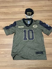Nike NFL Green Bay Packers Jordan Love Salute To Service Jersey And Hat Men Sz M
