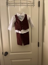 Toddler Boys Child 4-Piece Suit Pants Vest Shirt and Tie Size Unknown