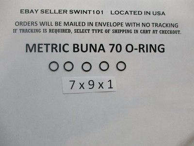 7mm ID x 9mm OD x 1mm thick O-ring. Buna-70.   Quan 5.