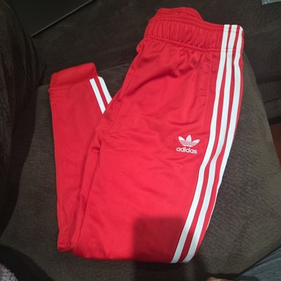 adidas Adicolor Track Pants Red Trefoil Youth L 13-14 