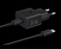 Samsung Schnellladegeraet 25W USB-C Netzteil Mit USB-C Datenkabel Schwarz 1.0M