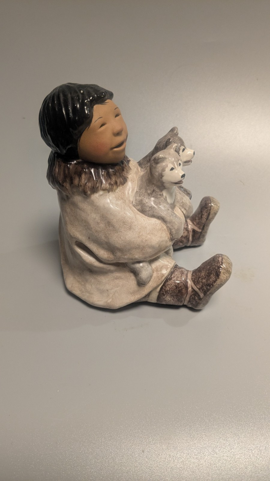 C Alan Johnson Figure Figurine Christopher 1989 Eskimo With Husky
