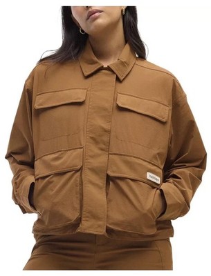 $145 Halfdays Women's Nan Field Jacket Full Zip Nuthatch Snap Button Size L