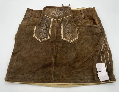 Lederhose Rock aus Ziegenleder 36 38 40 42 Oktoberfest Tracht Esmara braun Neu