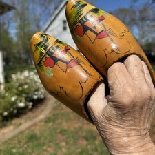 Vintage Dutch Hand Carved Wooden Clogs Shoes "Klompen" Made in Holland 8