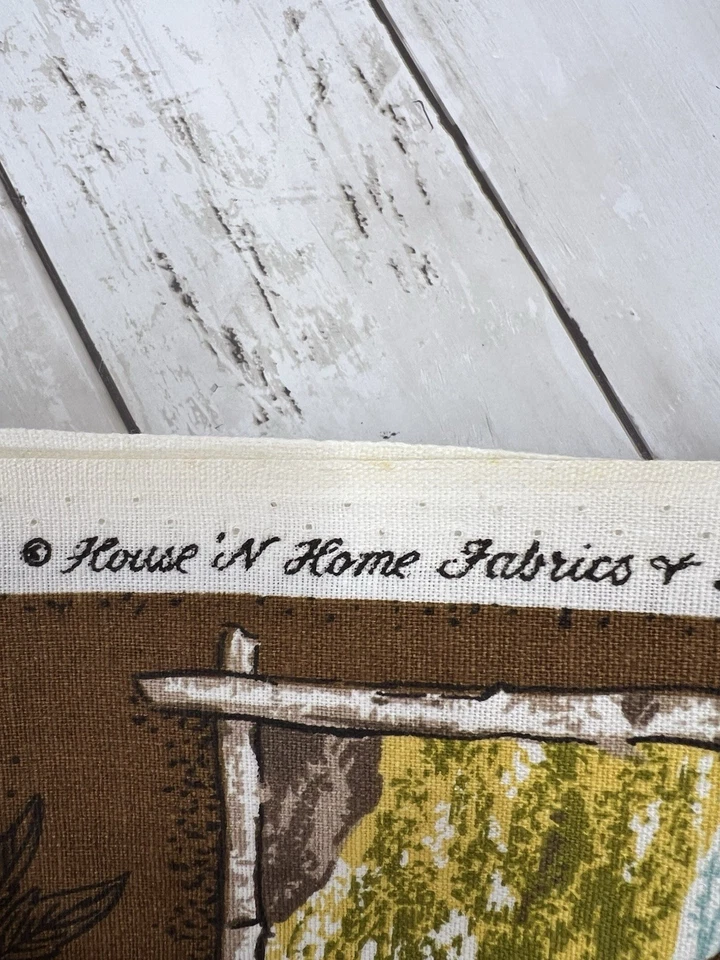 "Tela de algodón tejida de 1 yarda 58"" de ancho para casa y hogar de pato faisán de colección" Foto 4 de 4