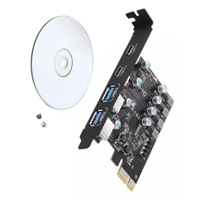 4 Ports USB PCI-Express Extension Card 2*USB-A 2*USB-C USB3.0 5Gbps