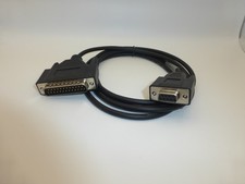 Black DB9 9-Pin Female To DB25 25-Pin Male Serial Null Modem Cable