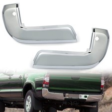 Rear Bumper End Caps LH RH Chrome 16-23 Toyota Tacoma w/ Sensor Holes