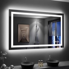 48"X32" LED Bathroom Mirror Lighted Bathroom Vanity Mirror, Anti-Fog Dimmable US