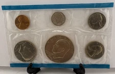 1975 Philadelphia Mint Set 1c, 5c, 10c, 25c, Kennedy and Ike (Type 1)