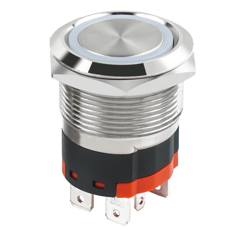 LED Push Button Switch Momentary Latching On/Off Waterproof Metal 16/19/22/25mm - Image 3 of 4