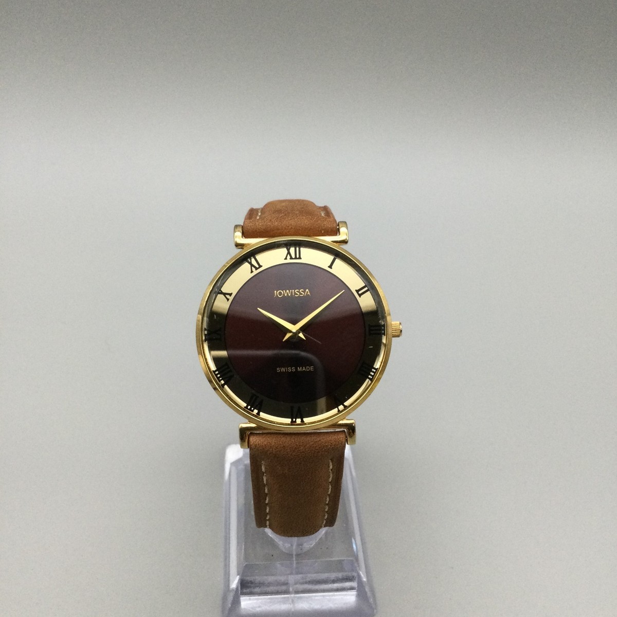 Jowissa Watch Unisex Swiss Made 36mm Gold Tone Brown Dial 970G New