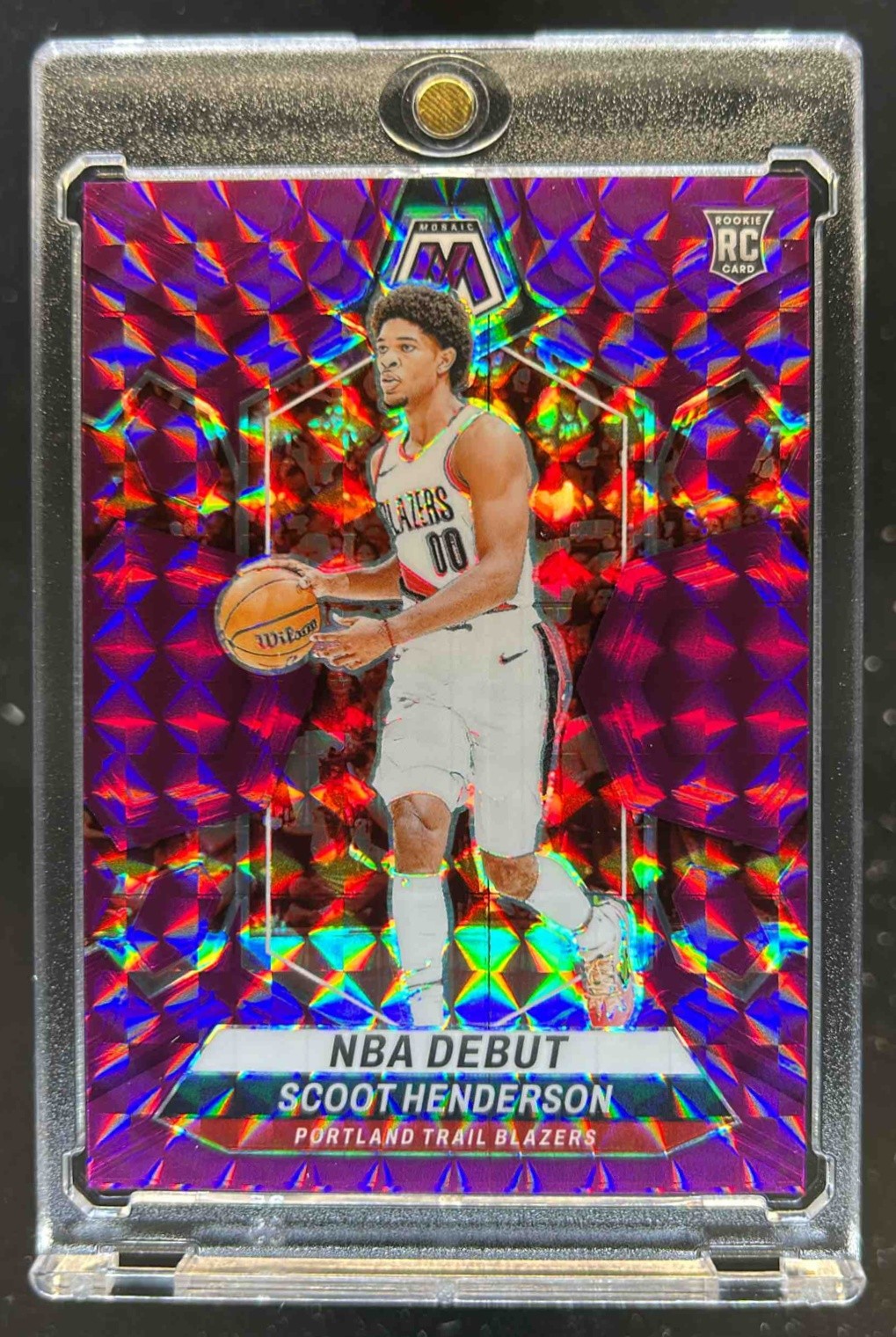 2023-24 Mosaic Scoot Henderson RC Purple NBA Debut #34/99 Trail Blazers