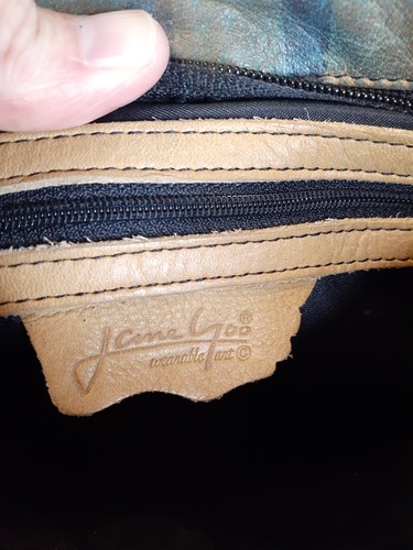 Bolso de hombro Jane Yoo vintage portátil arte pintado a mano cuero - Imagen 10 de 15
