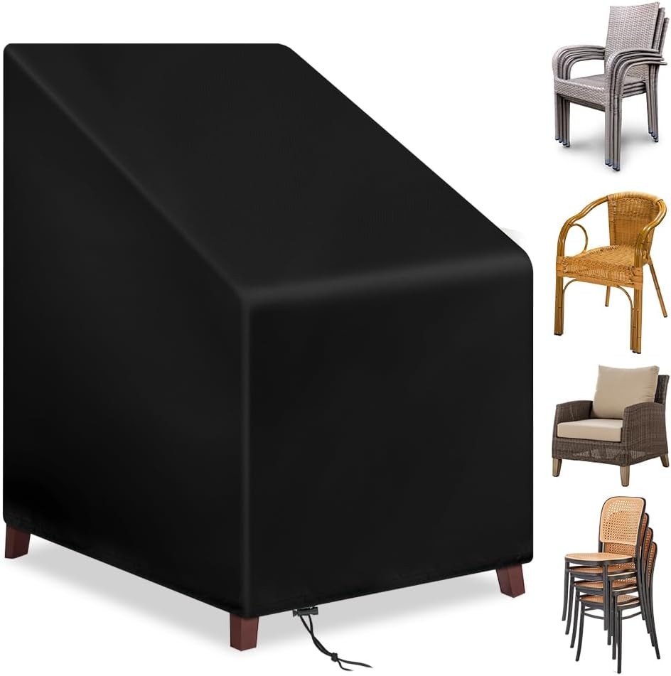OFFCUP Garden Stacking Chair Covers, 1pcs 65*65*120cm 210D Oxford Fabric Chair