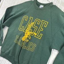 Vtg 90s Gear For Sports Case Eagles Crewneck Sweater Green Men’s XL Made In USA