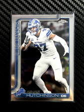2025 Topps Chrome Football Aiden Hutchinson Card #104 Detroit Lions