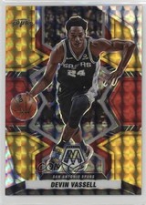 2021 Panini Mosaic Choice Fusion Red & Yellow Prizm 61/88 Devin Vassell #36 0c6