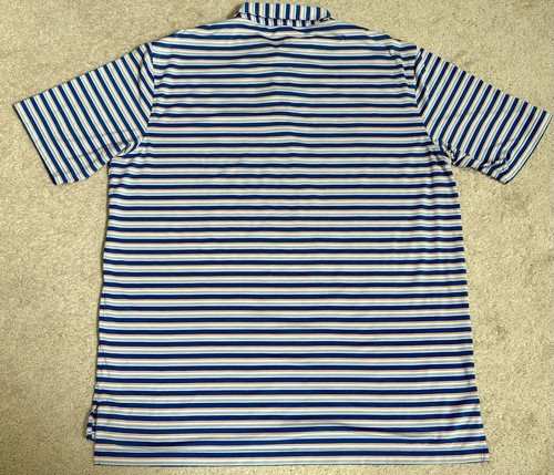 Peter Millar Summer Comfort Golf Polo Shirt Size XL Blue Stripe Stretch - Picture 13 of 14