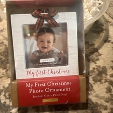 Baby's First Christmas Photo Holiday Ornament Kate  Milo Brand NOT DATED New