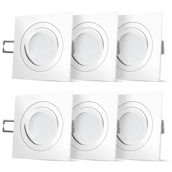QF-2 Led Einbauleuchte Einbauspot In Weiß & Schwenkbar Inkl. GU10 5W Warmweiß Le-image