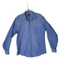 Arrow Fitted Long Sleeve Dress Shirt Mens Sz Large Blue Stripes Wrinkle Free