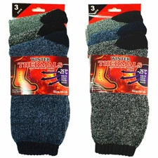 Premium Men's Thermal Heated Socks - 6 Pairs Heavy Duty Winter Boot Socks (Size