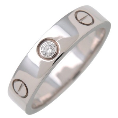 Cartier Mini Love Ring K18 750WG White Gold #49 US5 EU49 HK10.5 Auth Used F/S