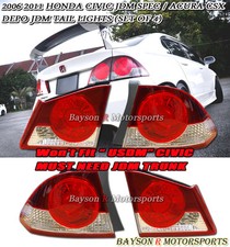 Fits 06-11 Acura Csx Jdm Civic 4dr Depo Tail Lights
