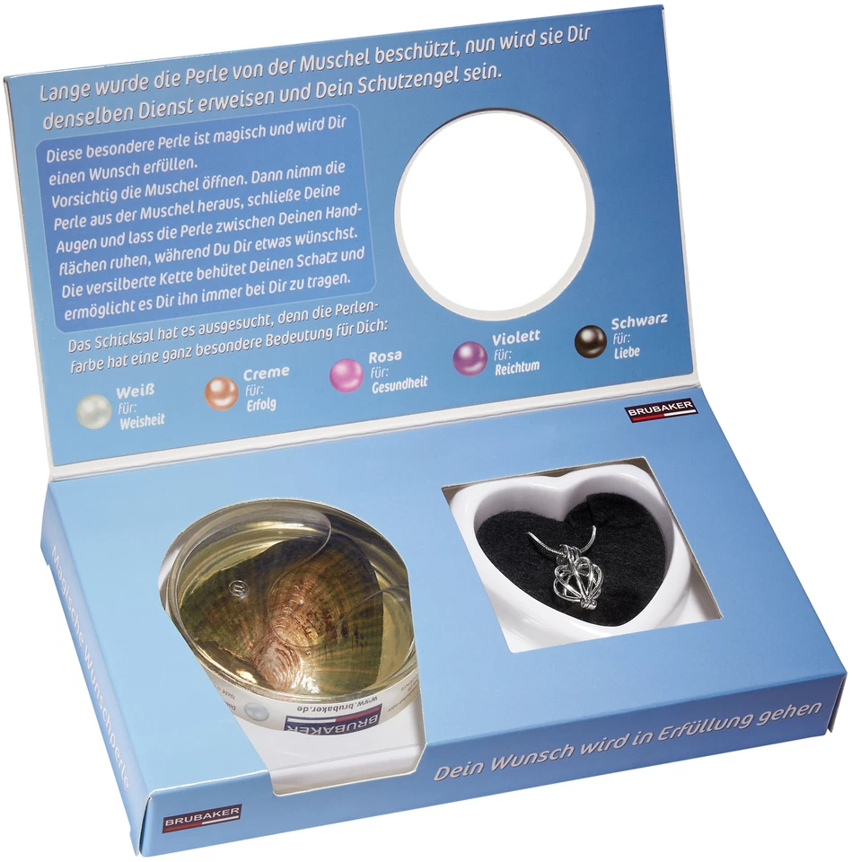 Schutzengel Wunschperle Muschel Perle mit Kette Halskette Engel-Anhänger - Bild 3 von 4